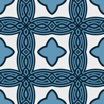 Abstract Pattern (Blue Palette, White Background) Stock Illustration