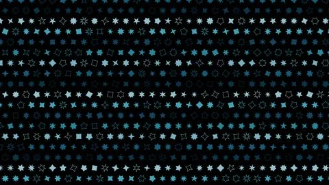 Abstract Pattern of Blue Stars and Diamonds on Black Background イラスト素材