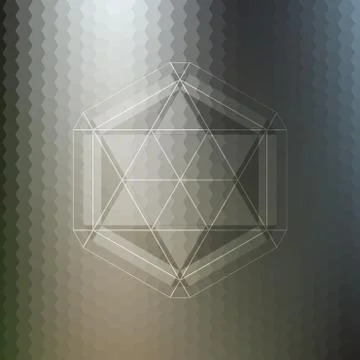 Abstract pattern on blurred hexagonal background, minimalistic geometric Stock Illustration