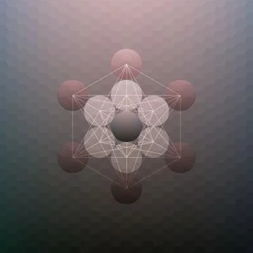 Abstract pattern on blurred hexagonal background, minimalistic geometric Stock Illustration