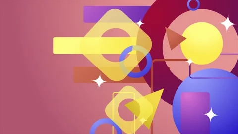 Abstract pattern with bold geometric shapes and vibrant colors with space for Stock Footage 295907103
