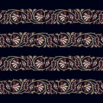 Abstract pattern border on black background Stock Illustration