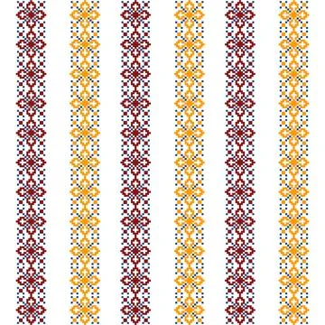 Abstract pattern border in colored dots on a white background Stock Illustration