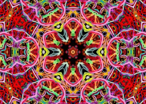 Abstract pattern of bright multicolored threads with 3D effect Stock Illustration