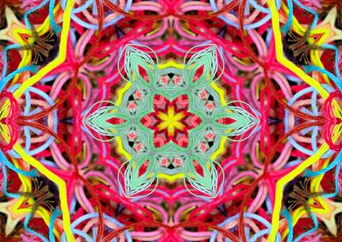 Abstract pattern of bright multicolored threads with 3D effect Illustrazione stock