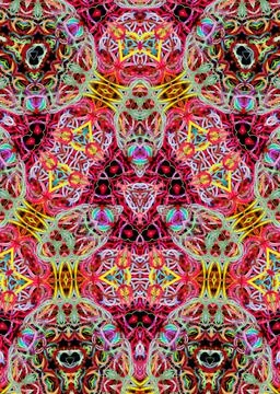 Abstract pattern of bright multicolored threads with 3D effect 스톡 일러스트