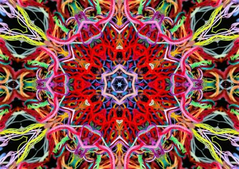 Abstract pattern of bright multicolored threads Stock Illustration