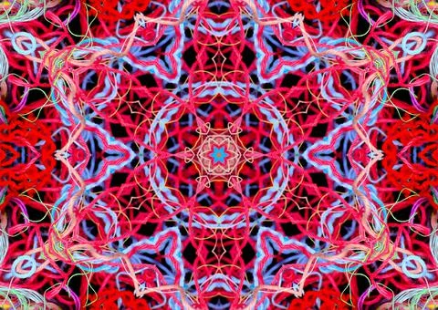 Abstract pattern of bright multicolored threads with 3D effect Illustrazione stock