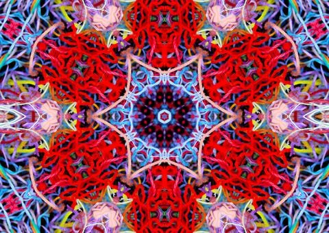 Abstract pattern of bright multicolored threads with 3D effect Illustrazione stock