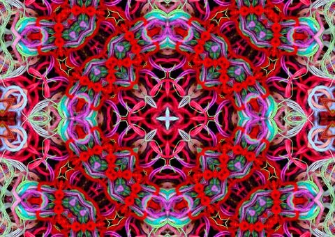 Abstract pattern of bright multicolored threads Stock Illustration