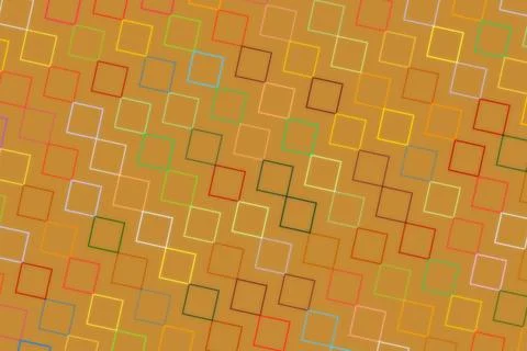 Abstract pattern of brown squares on yellow background Stock Photos
