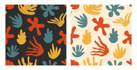 Abstract pattern bundle with natural shapes. Stock Illustration