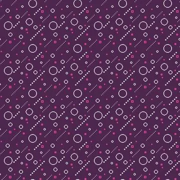 Abstract pattern of cartoon geometric circles and diagonal lines Stock Illustration