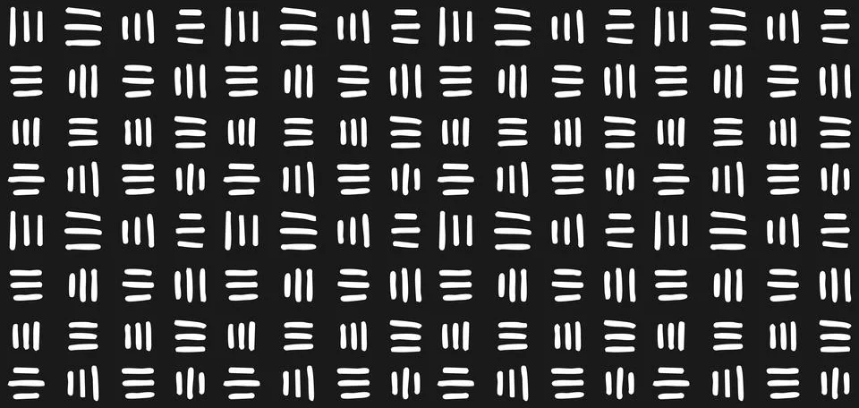 Abstract Pattern. Chalk three Stripes, uneven white Strokes. Black background Stock Illustration