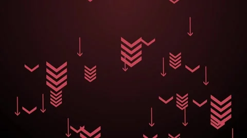 Abstract pattern of chevrons and downward arrows gradient background animatio Stock Footage 337072086