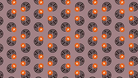 Abstract Pattern with Circles and Orange Squares Video. Stock Footage 325401245