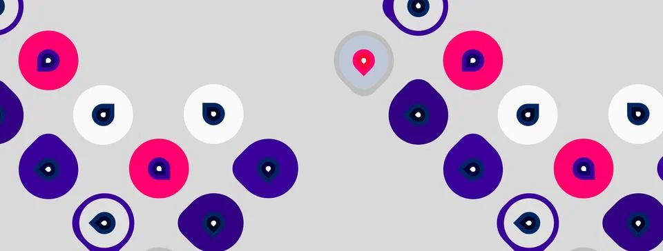 Abstract pattern. Circles, dots, varying colors dominate composition. Minim.. Stockillustratie