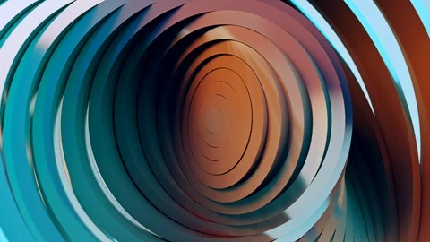 Abstract pattern of circles with the effect of displacement. Modern Teal orange Stock Footage 123528038