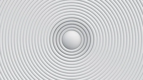 Abstract pattern of circles with the effect of displacement. White clean rings Vídeo Stock 126537203
