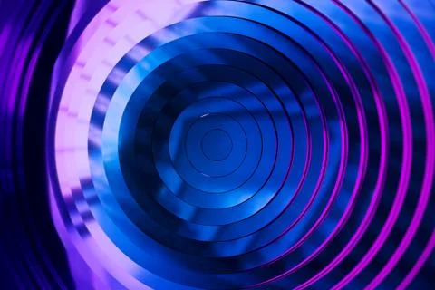 Abstract pattern of circles with the effect of displacement. Modern ultraviol Illustrazione stock