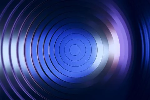 Abstract pattern of circles with the effect of displacement. Modern blue ligh Stock Illustration
