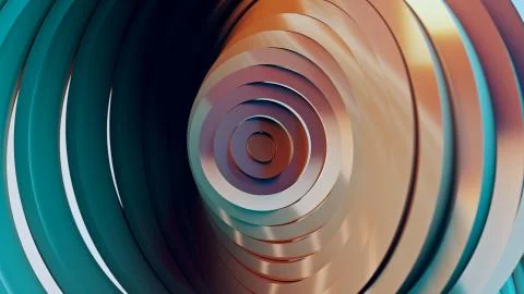 Abstract pattern of circles with the effect of displacement. Modern Teal oran Stock Illustration