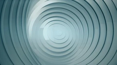 Abstract pattern of circles with the effect of displacement and rotation. Whi Illustrazione stock