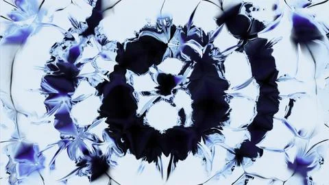 Abstract pattern of circles with the effect of displacement. Design. Bright neon Stockillustratie