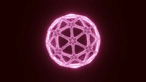 Abstract pattern of circles with the effect of wireframe. Stock Footage 155034096