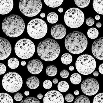 Abstract pattern from circles of gray and white colors on black background Stock Photos