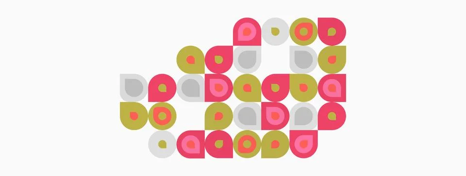 Abstract pattern. Circles, pink, beige, yellow hues form dense arrangement. 스톡 일러스트