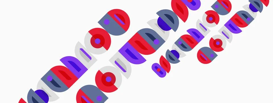 Abstract pattern. Circles, rectangles overlap creating dynamic visual effect. イラスト素材