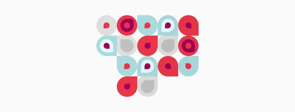 Abstract pattern. Circles, squares, rectangles overlap creating colorful イラスト素材
