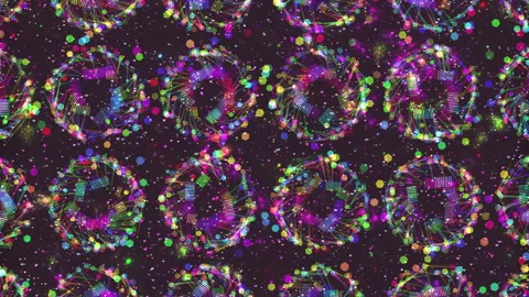 Abstract Pattern with Circular Colorful Geometric Designs Video stock 310329119