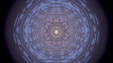 Abstract pattern with circular shapes and blue tones in digital art Stock Footage 337413214