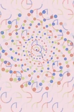 Abstract Pattern with Clock Faces and Circles Stock Illustration