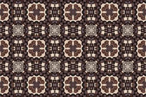 Abstract pattern of coffee beans Stock Photos