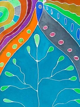 Abstract pattern of cold painted batik Stock Photos
