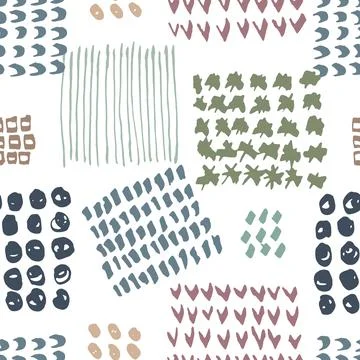 Abstract pattern with color doodle square shapes 스톡 일러스트