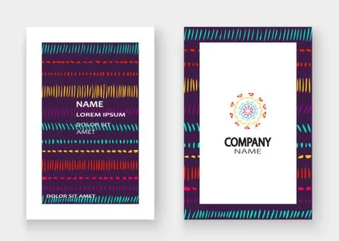 Abstract pattern with color hand drawn strokes artistic cover fr Stock Illustration