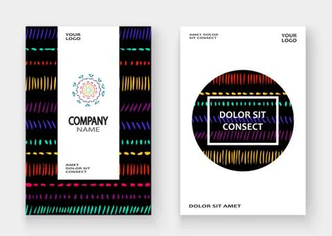 Abstract pattern with color hand drawn strokes artistic cover fr Stock Illustration