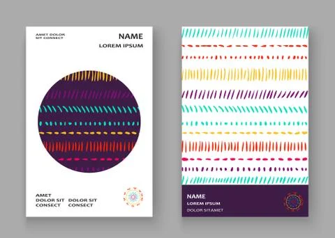 Abstract pattern with color hand drawn strokes artistic cover fr Stock Illustration