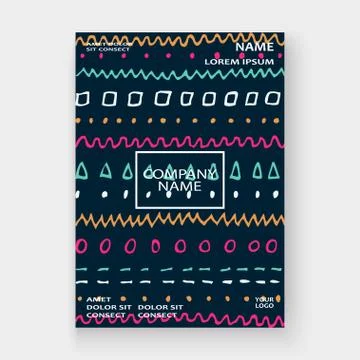Abstract pattern with color hand drawn strokes artistic cover fr Stock Illustration