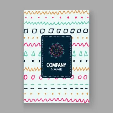 Abstract pattern with color hand drawn strokes artistic cover fr Stock Illustration