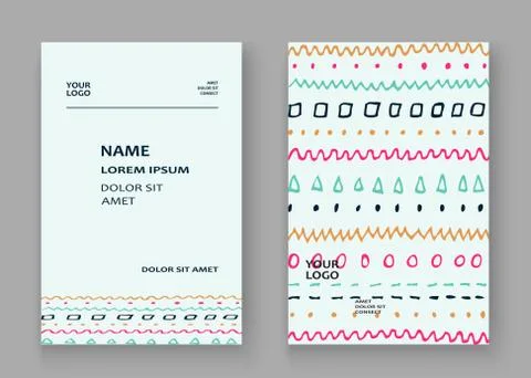 Abstract pattern with color hand drawn strokes artistic cover fr Stock Illustration