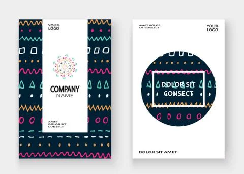 Abstract pattern with color hand drawn strokes artistic cover fr Stock Illustration