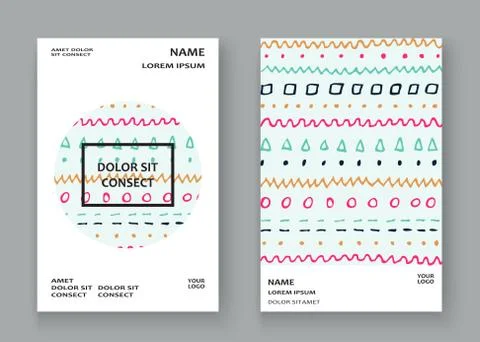 Abstract pattern with color hand drawn strokes artistic cover fr Stock Illustration