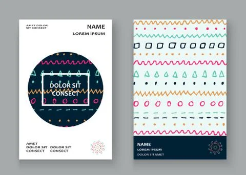 Abstract pattern with color hand drawn strokes artistic cover fr Stock Illustration