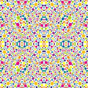 Abstract pattern with colored dots on white background Stock Illustration