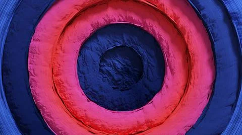 Abstract pattern of colorful circles with offset effect. Red blue rings. Abst イラスト素材